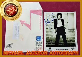 Michael Jackson 100 Hand Signed Promotional Photo From Cbs (1979)