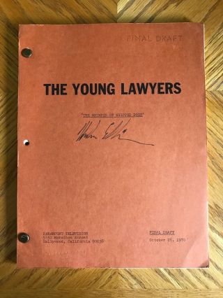The Young Lawyers Tv Script 1970 Final Draft Signed Harlan Ellison