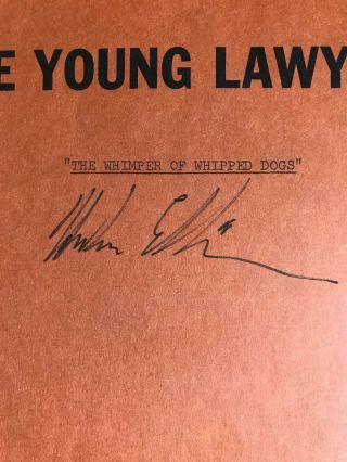 The Young Lawyers TV Script 1970 Final Draft Signed Harlan Ellison 2