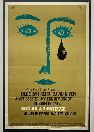 Bonjour Tristesse Movie Poster One Sheet 1958 Saul Bass Otto Preminger