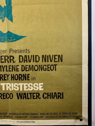 BONJOUR TRISTESSE Movie Poster One Sheet 1958 Saul Bass Otto Preminger 4