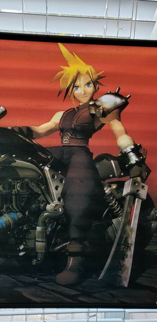 Final Fantasy VII 7 Cloud Hardy Daytona Hardedge Game Promo Fabric. 2