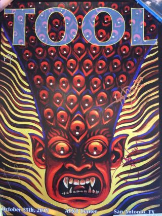 Tool 10/25/19 San Antonio Poster Signed By Band & Alex Grey - 148/650