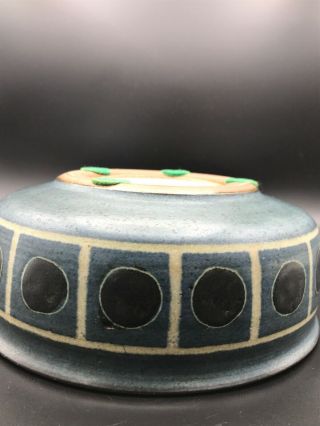 Rare Harrison McIntosh Ceramic Bowl/ Vessel With Lid Modern Pottery Stamped 7” 7