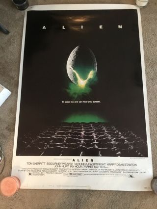 Vintage 1979 Alien Theater Movie Poster 40x60