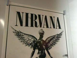 Nirvana In Utero Europen tour Promo Poster VERY RARE Kurt Cobain Dave Grohl NOS 5