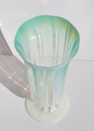 Rare Tiffany Studios Vase,  Opalescent Milk Favrile Glass 8