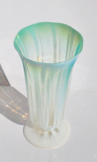 Rare Tiffany Studios Vase,  Opalescent Milk Favrile Glass 9