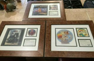 Stanley Mouse Lithograph Set Of 3 Signed/framed Grateful Dead/jerry Garcia Art