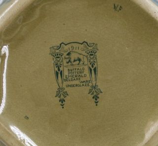 Buffalo Pottery Emerald Deldare Ware Centerpiece & Plateau Tray 1911 Art Nouveau 11