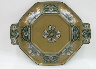 Buffalo Pottery Emerald Deldare Ware Centerpiece & Plateau Tray 1911 Art Nouveau 5