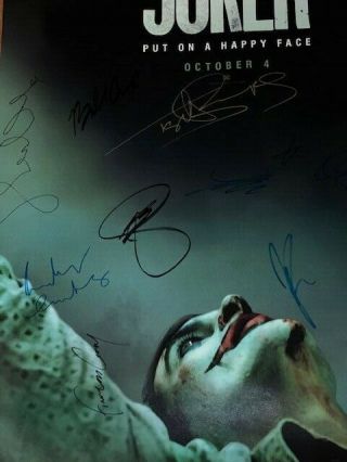 JOKER DS Movie Poster CAST SIGNED Premiere Joaquin Phoenix Todd Phillips Batman 2