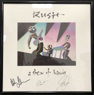 Rush “a Show Of Hands " Album Litho Fully Signed By Lifeson,  Lee And Peart