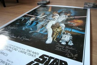 Star Wars One Sheet Poster multi Signed Carrie Fisher Peter Mayhew and more 5