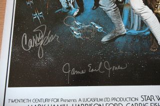 Star Wars One Sheet Poster multi Signed Carrie Fisher Peter Mayhew and more 8