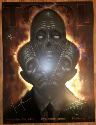 Tool Signed Autographed Poster 11/08/19 Pittsburgh Ppg Paint Arena 156 Chet Zar