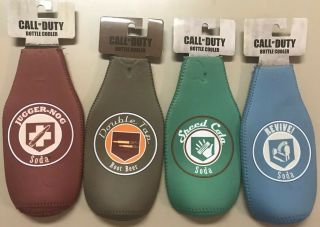 Complete Set Of 4 Rare Call Of Duty Zombies Perk Bottle Coolers