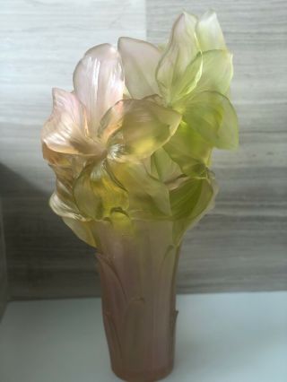Daum Crystal Amaryllis Pink Vase 2