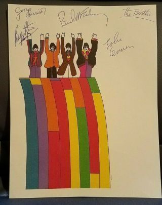 The Beatles Band Members Signed Autographed Yellow Submarine Letterhead