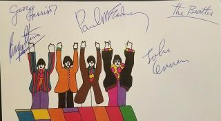 THE BEATLES Band Members Signed Autographed Yellow Submarine Letterhead 2