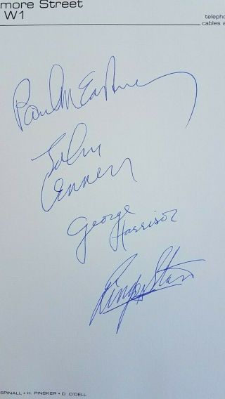 THE BEATLES Band Members Signed Autographed Apple Corps LTD Letterhead 2