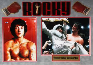 Sylvester Stallone & Talia Shire Signed Photo “Rocky” Display – JSA & PSA. 6