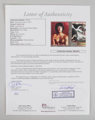 Sylvester Stallone & Talia Shire Signed Photo “Rocky” Display – JSA & PSA. 7