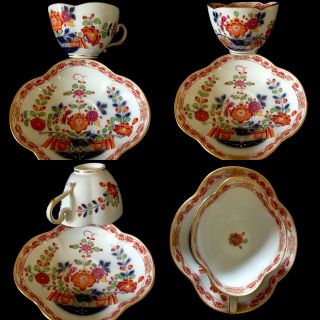 4 Set Antiques meissen porcelain Tischenmuster Quatrefoil Rare 7