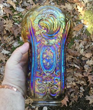 Rare “smoke” Old Imperial Scroll And Flower Panels Vase “star Base No Ig”