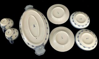 Rare Antiques meissen porcelain Art Nouveau Riemerschmid Set For 2 With Large 10