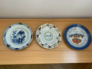Dutch Delft 17th And 18th Century Pottery Faience Charger Plate Chinoiserie