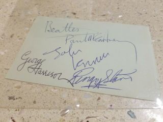 Complete Set Of The Beatles Autographs From 10 April 1963 In