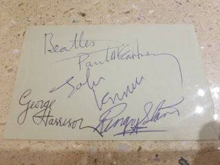 Complete Set of The Beatles Autographs from 10 April 1963 in 3