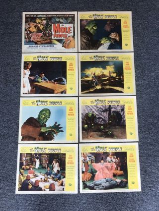 Set Of 8 Lobby Cards The Mole People 1956.  Monster Halloween