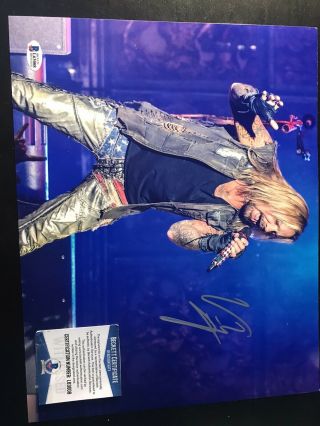 Motley Crue Vince Neil Signed Photo And Poison Signed Lp