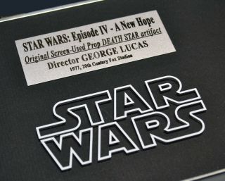 Rare STAR WARS IV Screen - Prop DEATH STAR,  Signed GEORGE LUCAS Frame DVD 11