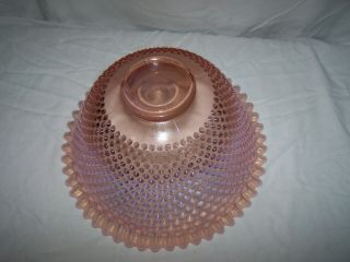 Fenton Rose Magnolia Pink Opalescent Hobnail Punch Bowl Set with 12 Cups & Ladle 6