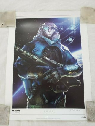 Mass Effect 3 Lithograph Jaal Signed And Numbered 454/500 Ben Lo