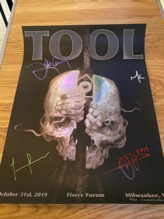 Tool Poster Foil Signed Autographed Milwaukee Halloween