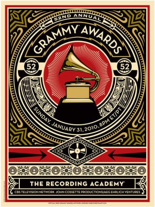 Collectible Rare 52nd Anniversary Grammy Awards Poster Gift Memorabilia Hope