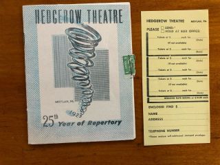 Hedgerow Theatre 1947 25th Year Of Repertory Moylan Pa Chronology 1923 - 1947