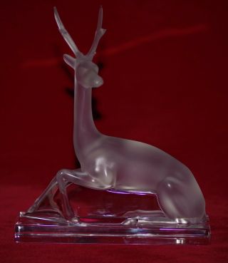 Lalique Crystal Stag Large By Marie Claude Lalique 1958