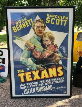 Vintage Movie Poster Western The Texans Joan Bennet Randolph Scott