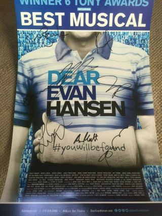 Dear Evan Hansen Cast Signed Poster/ With Ben Platt