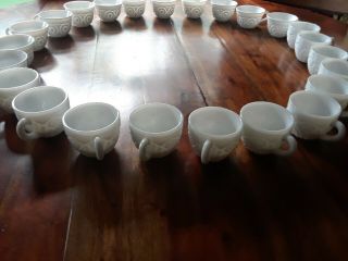 Rare Imperial Milk Glass Punch Bowl Set with 24 cups Mid Century 5