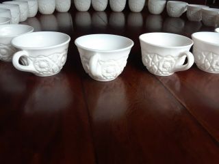 Rare Imperial Milk Glass Punch Bowl Set with 24 cups Mid Century 7