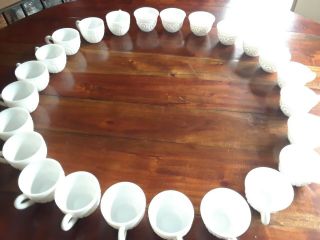 Rare Imperial Milk Glass Punch Bowl Set with 24 cups Mid Century 8
