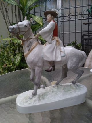 Vintage Herend Porcelain 5593 Horse With Csikos Man Large