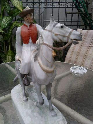 Vintage Herend Porcelain 5593 Horse with Csikos Man LARGE 6
