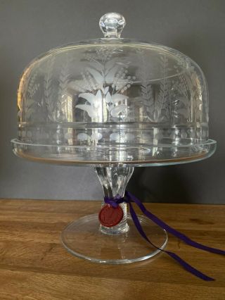 - William Yeoward Crystal “portia " Cake Stand & Dome (12 " /30cm)